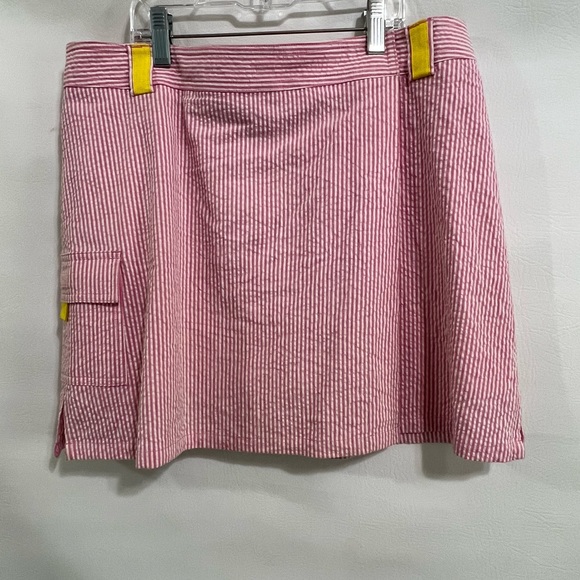 Lilly Pulitzer Skort pink white stripe seer sucker EC sz 4 - Picture 6 of 14